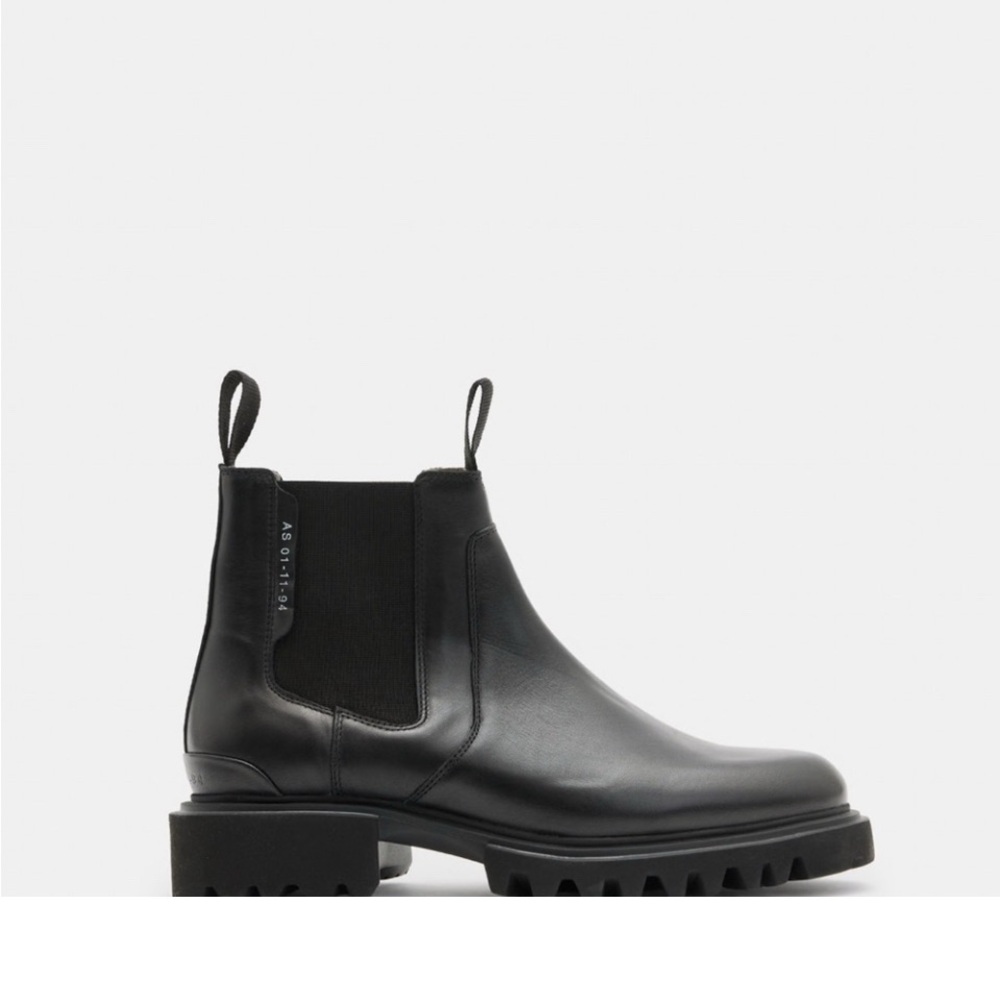 All Saints Black Leather Ankle Boots